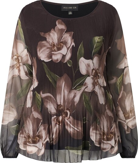 NO. 1 BY OX Bluse Pleated Blouse LS Flerfarget