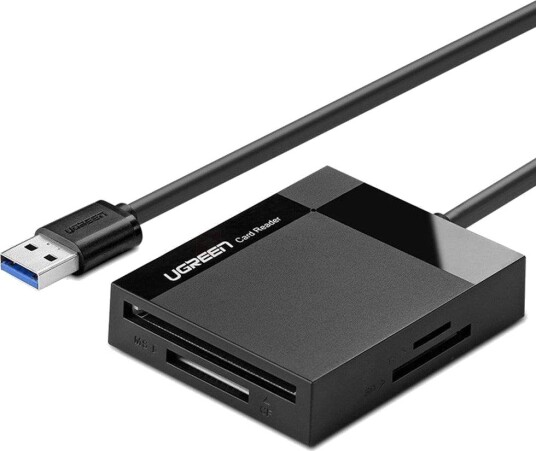 Ugreen 30231 4-i-1 kortleser USB 3.0 SD/microSD/CF/MS Svart Ugreen 30231 4-i-1 kortleser USB 3.0 SD/microSD/CF/MS Svart