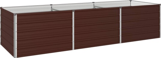 vidaXL Hevet Hagebed Brun 240 x 80 x 55 cm kaldvalset stål