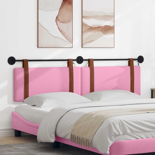 Hengende sengegavl Med LED lys Rosa Antikk PU