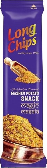 Pernes Ltd Long Chips Potetgull Smaksatt Med Magisk Masala 75 G
