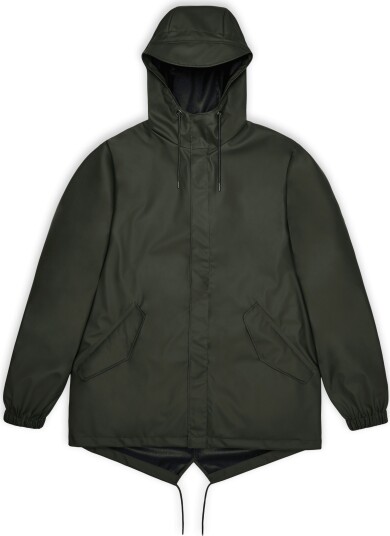 Rains Unisex Fishtail Jacket W3 Green S Rains Unisex Fishtail Jacket W3 Green S