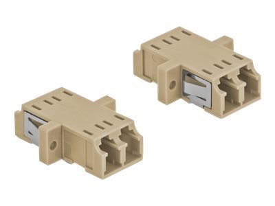 Delock - Nettverkskobling - Lc Multimodus (Hunn) Til Lc Multimodus (Hunn) - Fiberoptikk - Om1/Om2 - Beige (Pakke Med 2)