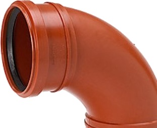 Uponor 110 Mm 88 Gr. Pp-Kloakbøjning Med 2 Muffer