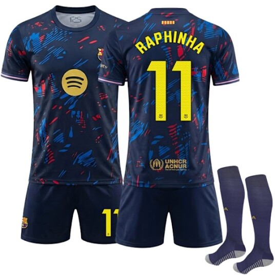 26-27 Barcelona spesialutgave fotballdrakt for barn og voksne NR.11 RAPHINHA