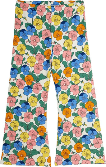 Mini Rodini Violas Aop Flared Trousers Multi/patterned 116/122