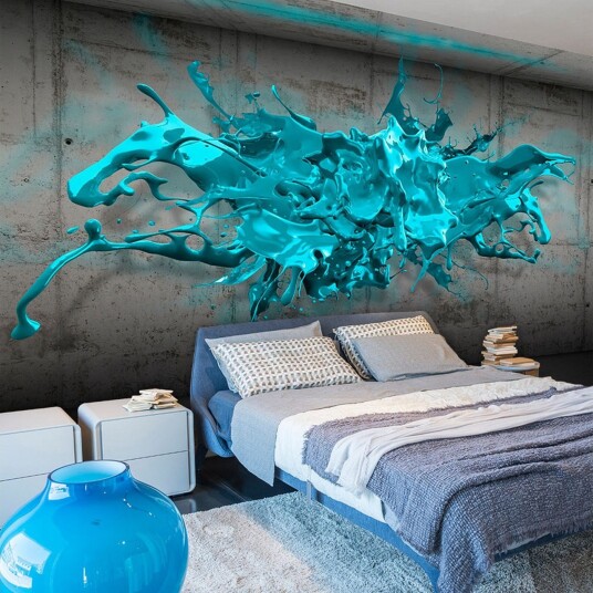 Fototapet Blue Ink Blot 100x70 - Artgeist sp. z o. o.