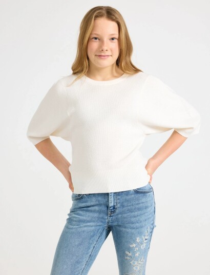 Lindex Top Knitted Big Sleeve   Cream   146/152
