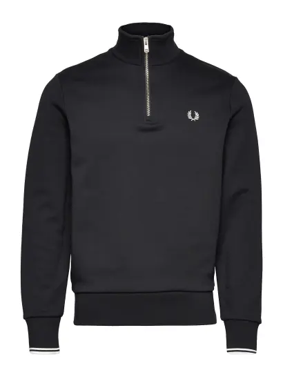 Fred Perry Half Zip Sweatshirt - Black - XXL Fred Perry Half Zip Sweatshirt - Black - XXL