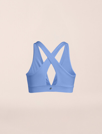Casall V-Neck Crossback Bikini Top - Blue - 34