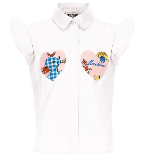 Moschino Skjorte Hvit m. Hjerter 4 år 104 Skjorte K/E