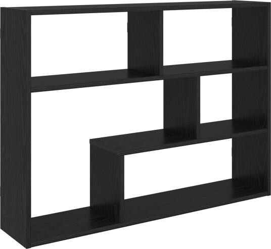 vidaXL Vegghylle Veggmontert Svart eik 95 x 20 x 69,5 cm