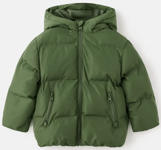 Mango Hood Puffer Coat Green 110