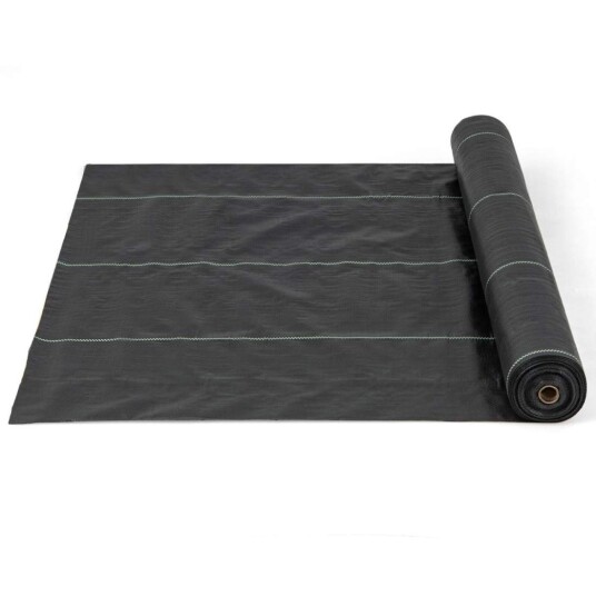 Ugrasbekjempende fleece 50m² hagefleece mot ugress ugressfilm PP svart 25 x 2m-100 g/m² Ugrasbekjempende fleece 50m² hagefleece mot ugress ugressfilm PP svart 25 x 2m-100 g/m²
