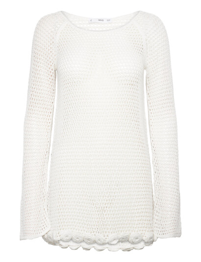 Mango Floral Crochet Dress - White - XS Mango Floral Crochet Dress - White - XS