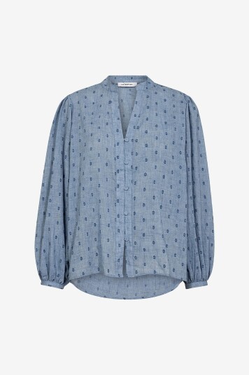 co’couture - Bluse DottieCC V-shirt - Blå
