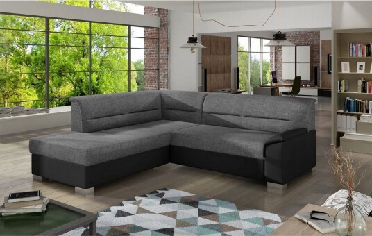 Seksjon Eltap Bergen 247x214x83 cm Sawana 21 Soft 11 Grå Svart Venstre