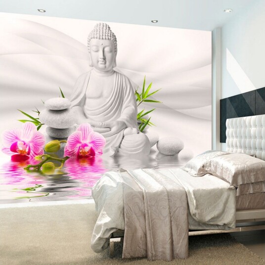 Fototapet Buddha And Orchids 250x175 - Artgeist sp. z o. o.