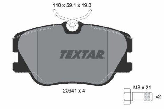 Bremseklosser TEXTAR 2094102 Bremseklosser TEXTAR 2094102