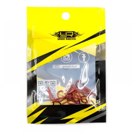 Yeah Racing YA-0594RD RC BODY CLIP FOR 1/8 1/10 1/12 10PCS LASER