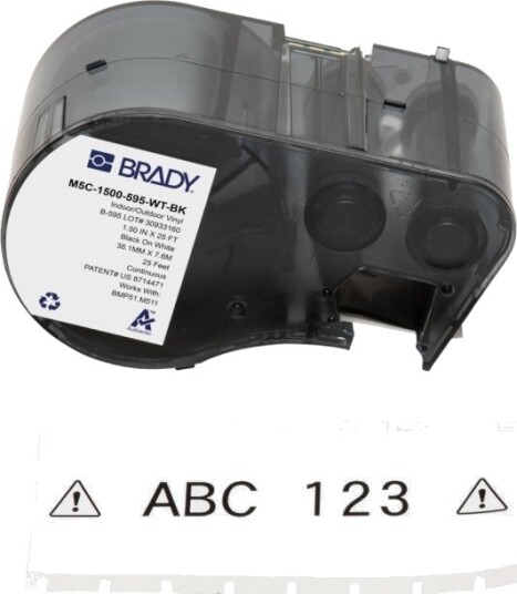 Brady M5c 1500 595 Wt Bk Sort Hvit Selvklebende Skriveretikett Kontinuerlig Etikett Vinyl Trermisk Overføring Akryl