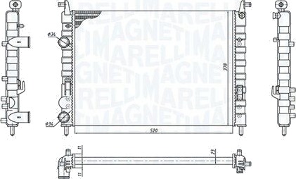 MAGNETI MARELLI 350213196300 Radiator motorkjøling