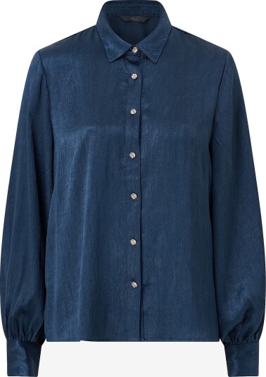 Ellos Collection Bluse i sateng Blå Ellos Collection Bluse i sateng Blå