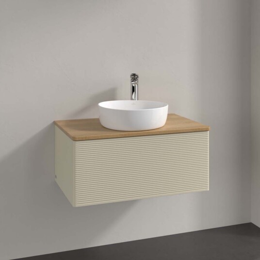 Villeroy & Boch  Antao Servantskap med 1 skuff 80x50x36 cm m/lys Grå Matt/Eik