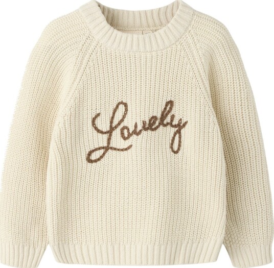 Lil" Atelier Genser Strikk NmfEmlen Turtledove/Lovely Lil Atelier 3 år (98) Genser Beige