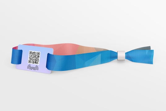 Stoffarmbånd med RFID og QR | RFID armbånd for sikker adgang