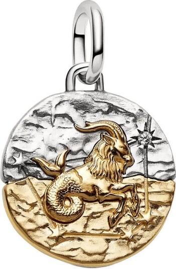 Pandora Capricorn Zodiac Medallion Charm   Gold   ONE SIZE