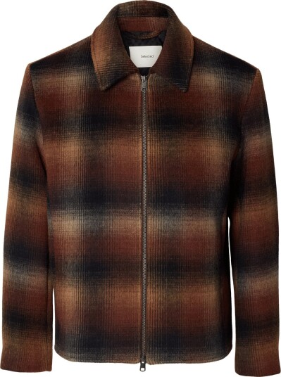 Selected Slmlaughlin Wool Blend Jkt #S Brown XL