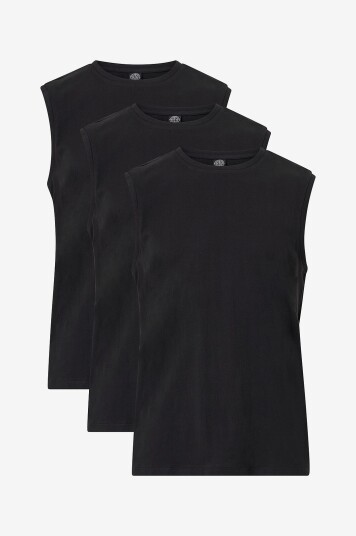 Ellos Collection Singlet 3 pakning Svart