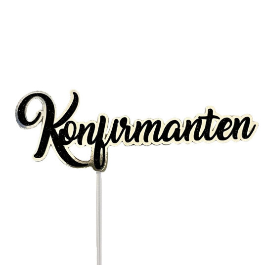 Kaketopp Konfirmanten  i Sølvfarge 