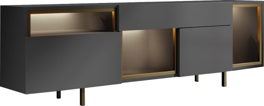 Denvar TV benk 180x55x32 cm antrasitt og gull Denvar TV benk 180x55x32 cm antrasitt og gull