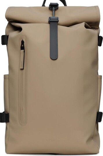 Rains Rolltop Rucksack Large W3 Beige ONE SIZE Rains Rolltop Rucksack Large W3 Beige ONE SIZE