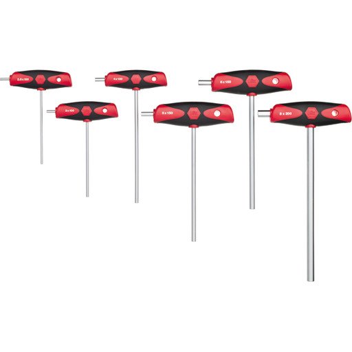 Wiha Sekskantnøkkelsett med T-Grep 6 Deler - Komfortgrep, 2,5-8mm