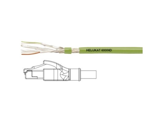 Helukabel 806618 1 Rj45 Netværkskabel Patchkabel Cat 6A S/Ftp 0.50 M Grøn Pur Kappe Flettet Afskærmning Folieskærm Fleksibel Indvendig Leder 1 Stk 806618 1
