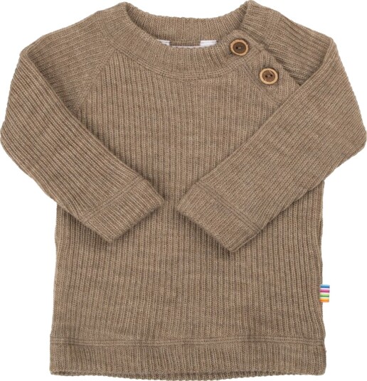 Joha Ribbestrikket ull genser til barn beige 130 130