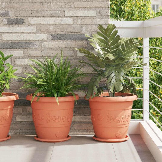 vidaXL Plantepotter 24 stk. Klinker Rød Ø 39 x 32 cm Plast