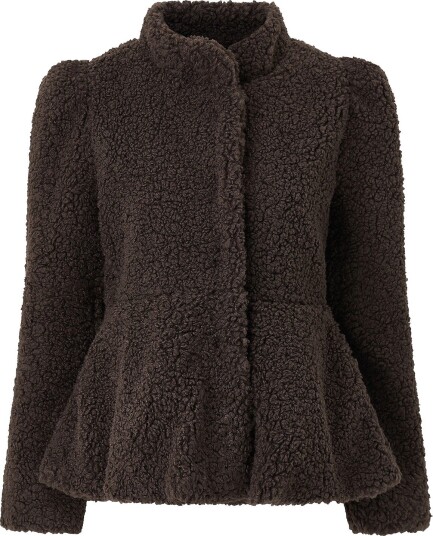 Gina Tricot - Pilejakke Peplum Pile Jacket - Brun