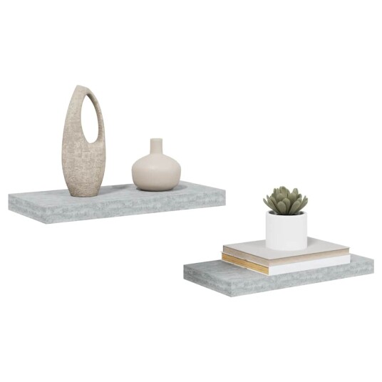vidaXL Flytende vegghyller 2 stk betonggr? 50x23x3,8 cm MDF vidaXL Flytende vegghyller 2 stk betonggr? 50x23x3,8 cm MDF