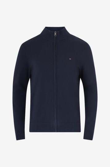 Tommy Hilfiger Kardigan Essential Cotton Zip Thru Blå