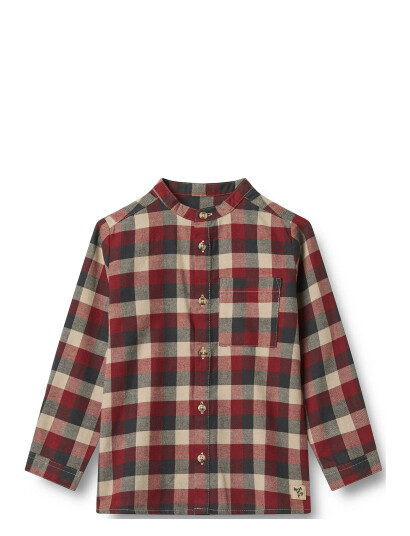 Wheat Red Blue Check Skjorte L/S Willum 5 år/110