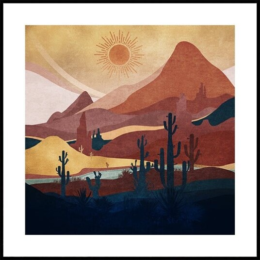 Desert Sunrise Bliss Plakat Plakat / 50x50cm Desert Sunrise Bliss Plakat Plakat / 50x50cm