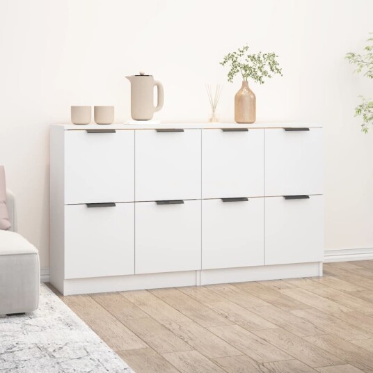 vidaXL Skjenker 2 stk hvit 60x30x70 cm konstruert tre vidaXL Skjenker 2 stk hvit 60x30x70 cm konstruert tre