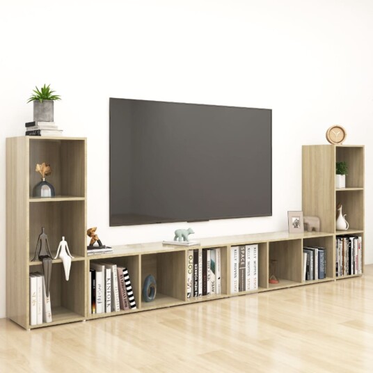 TV benker 4 stk sonoma eik 107x35x37 cm konstruert tre
