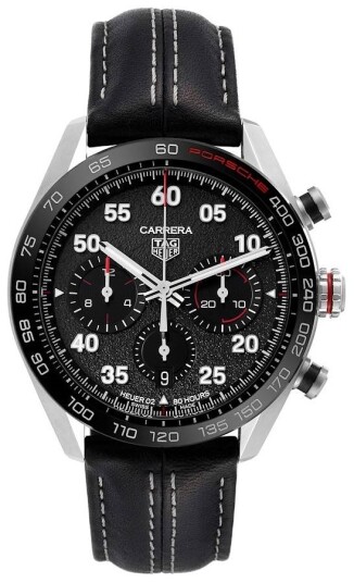 TAG Heuer Herreklokke CBN2A1F.FC6492 Carrera Sort/Lær Ø44 mm TAG Heuer Herreklokke CBN2A1F.FC6492 Carrera Sort/Lær Ø44 mm