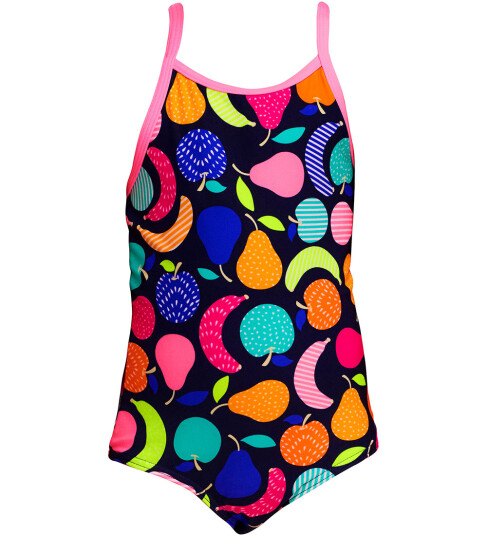 Funkita Badedrakt Trykt One stk. UV50+ Fruit Salad 4 år 104 Badetøy Blå Flerfarget