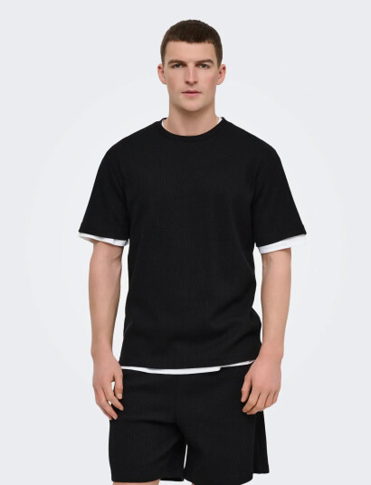 ONLY & SONS Onstobie Reg Ss Tee Noos   Black   XS